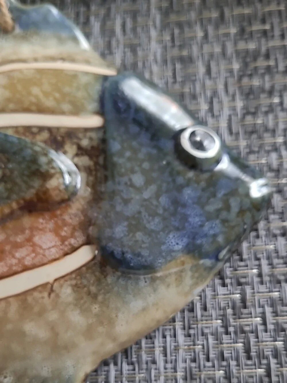 Handcrafted Ceramic Fish Wall Hanging - Brown Blue